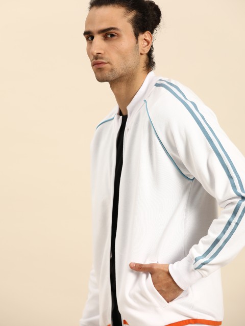 

ether Men White Solid Sweatshirt with Side Taping Detail