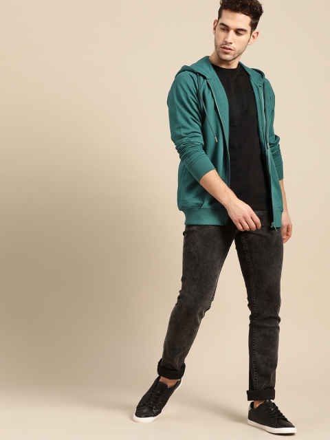 

ether Men Green Solid Sweatshirt