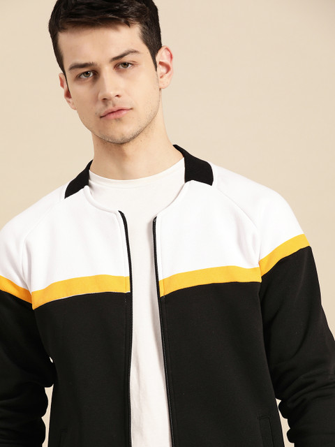 

ether Men Black & White Colourblocked Sweatshirt