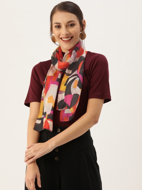 

Ayesha Women Multicolor Graphic Printed Silk Scarf, Multi