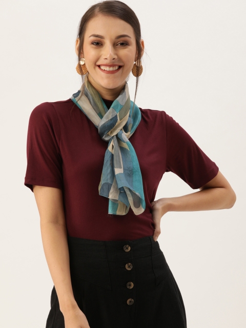 

Ayesha Women Blue & Beige Printed Scarf