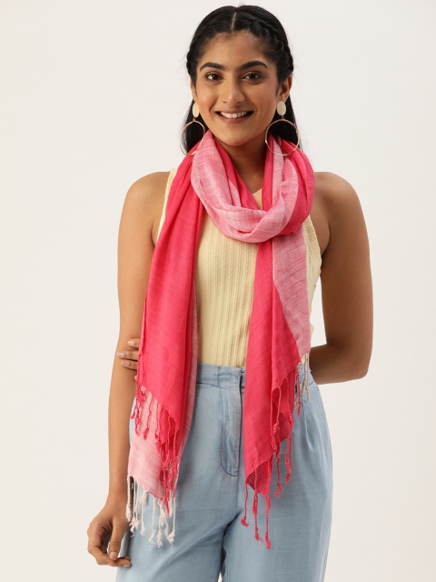 

Ayesha Women Red & Pink Colourblocked Scarf