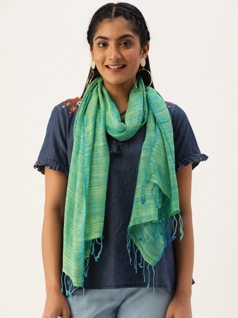 

Ayesha Women Green Solid Double Shaded Scarf