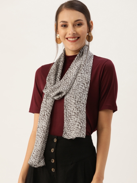 

Ayesha Women Grey & Brown Printed Scarf