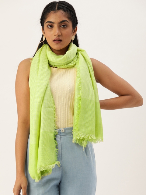 

Ayesha Women Green Checked Scarf