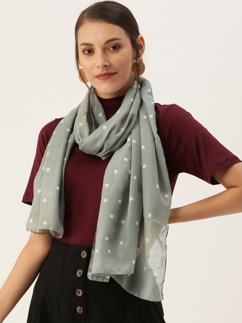 

Ayesha Women Grey & White Printed Scarf