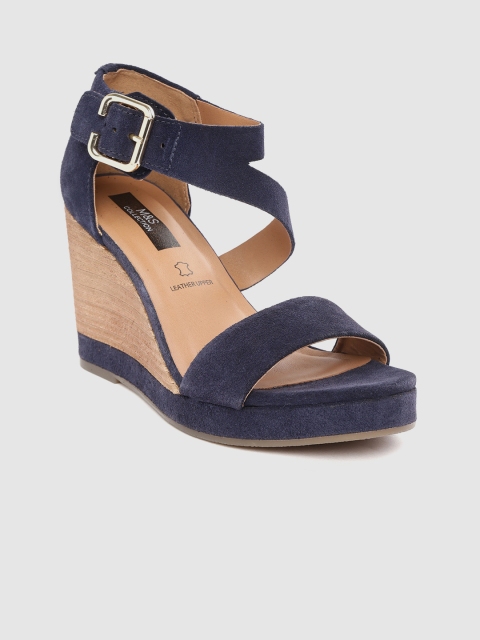

Marks & Spencer Women Navy Blue Suede Solid Wedges