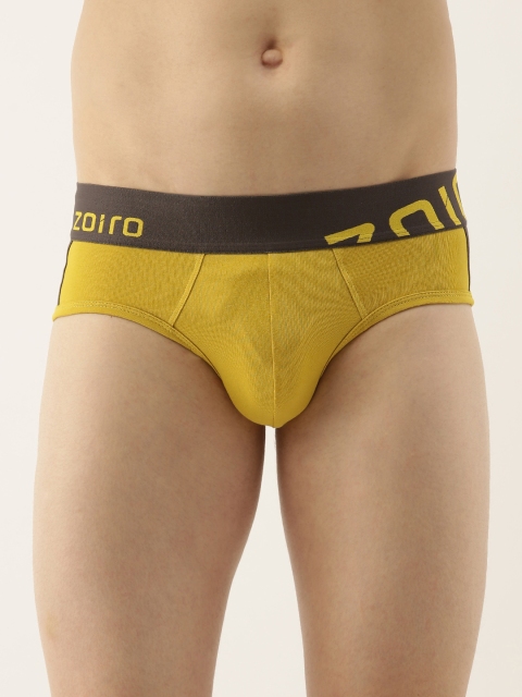 

Zoiro Men Yellow & Charcoal Grey Colourblocked Briefs AZTRBB0031