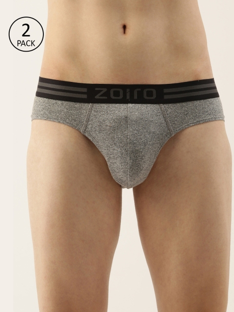 

Zoiro Men Grey Pack Of 2 Basic Briefs Soft Classics # 1011
