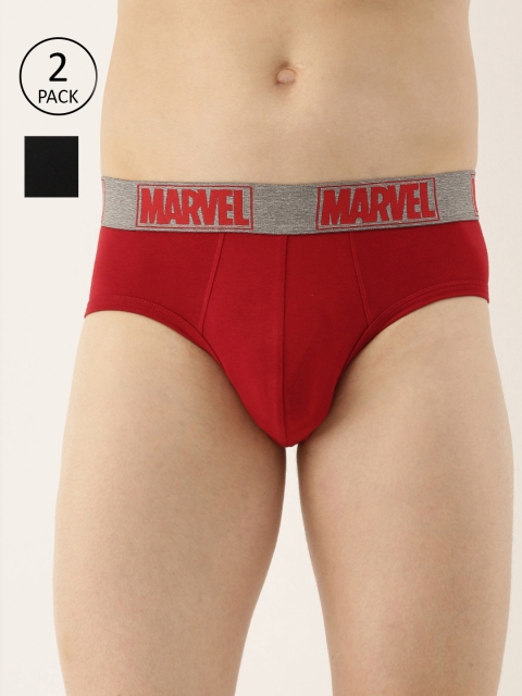 

Marvel Men Pack of 2 Red & Navy blue Solid Briefs- AZRMRVBM11