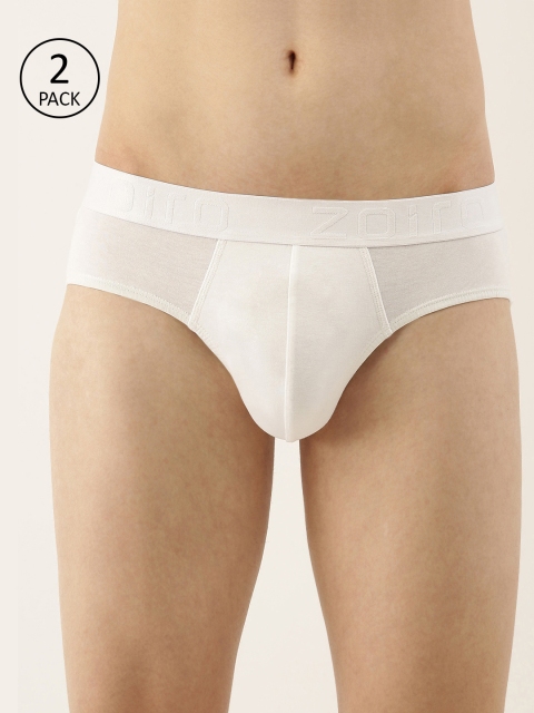 

Zoiro Men White Pack Of 2 Basic Briefs Soft Classics # 1011