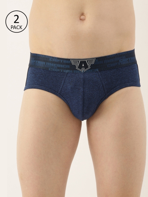 

Zoiro Men Navy Blue Pack of 2 Solid Marvel Basic Briefs