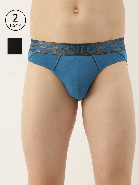 

Zoiro Men Pack of 2 Solid Sports Briefs, Blue