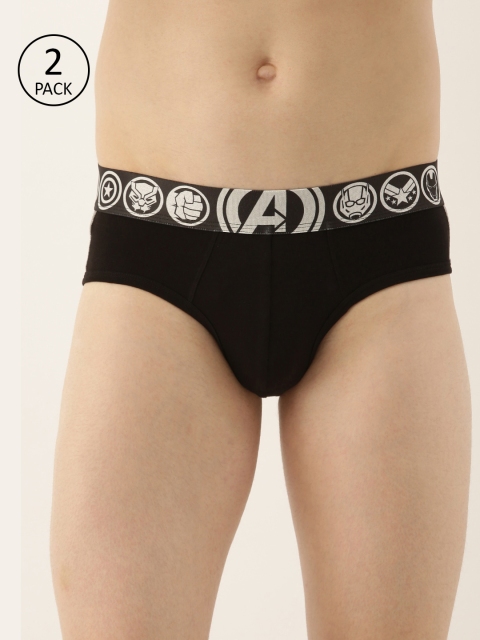

Zoiro Men Black Pack of 2 Solid Marvel Basic Briefs