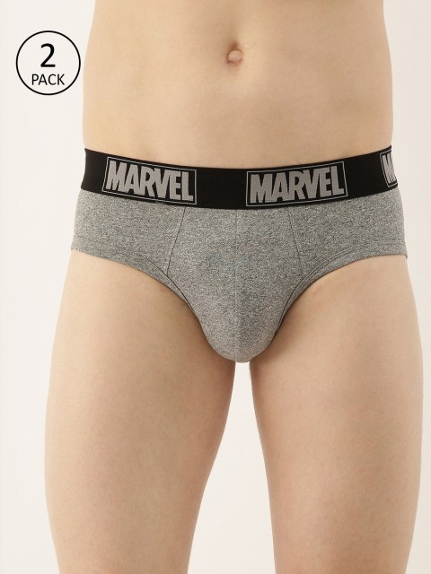 

Zoiro Men Pack of 2 Grey Solid Marvel Briefs AZRMRVBM11