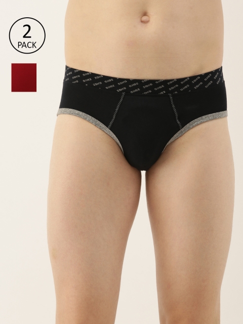 

Zoiro Men Pack of 2 Solid Sports Briefs, Black