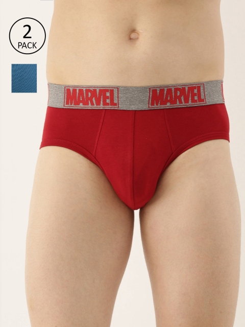 

Zoiro Men Pack of 2 Red And Blue Solid Marvel Briefs AZRMRVBM11