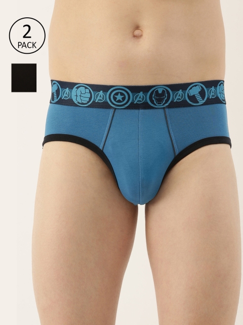 

Zoiro Men Pack Of 2 Solid Knitted Basic Briefs AZRMRVBM01, Blue