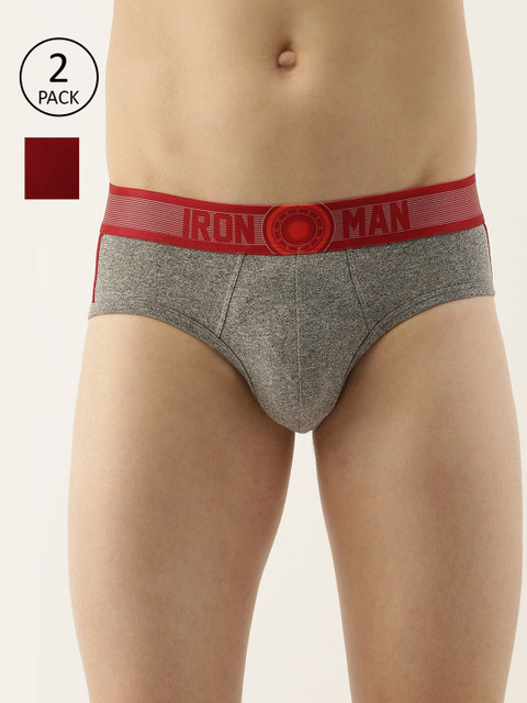 

Zoiro Men Pack of 2 Marvel Briefs, Grey
