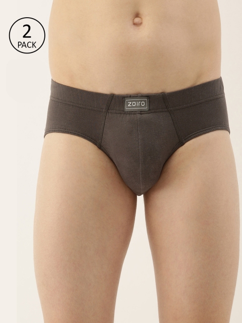 

Zoiro Men's Pack of 2 Olive Solid Briefs Soft Classics # 1001