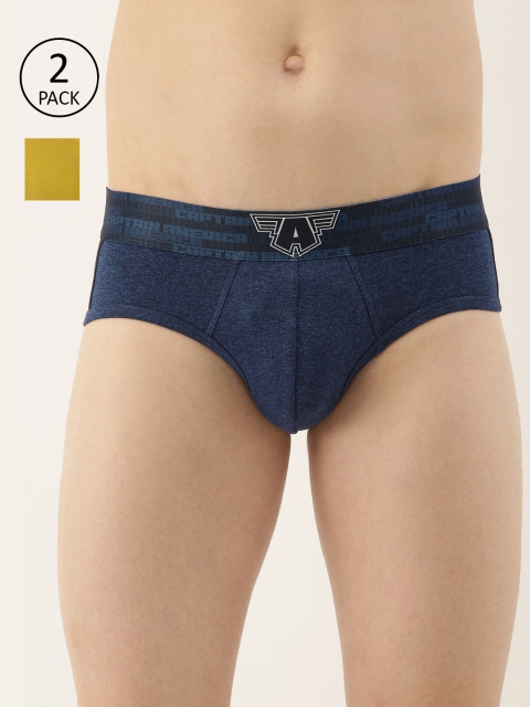 

Zoiro Men Pack of 2 Solid Marvel Basic Briefs, Navy blue