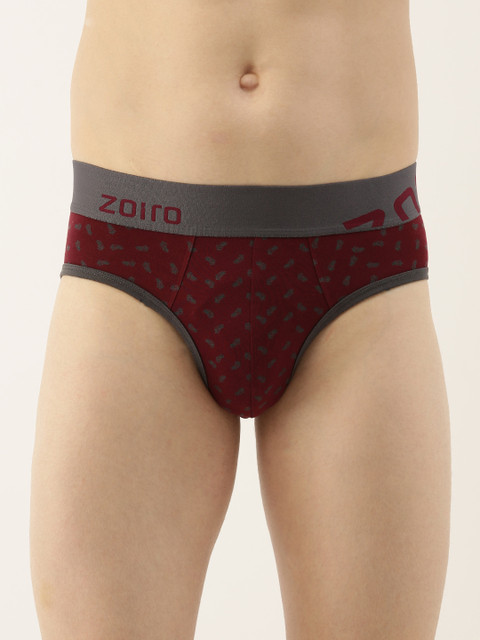 

Zoiro Men Burgundy Printed Briefs AZLOBB1521