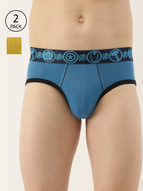 

Zoiro Men Pack Of 2 Solid Knitted Basic Briefs AZRMRVBM01, Blue