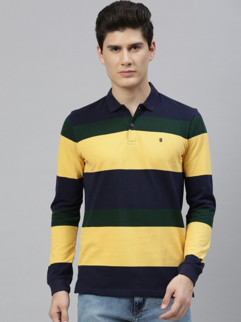 

Louis Philippe Sport Men Yellow Colourblocked Polo Collar T-shirt