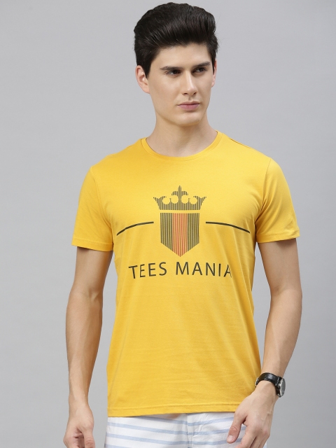 

Louis Philippe Sport Men Yellow Printed Round Neck T-shirt