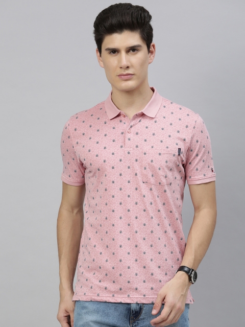 

Louis Philippe Sport Men Pink Printed Polo Collar T-shirt