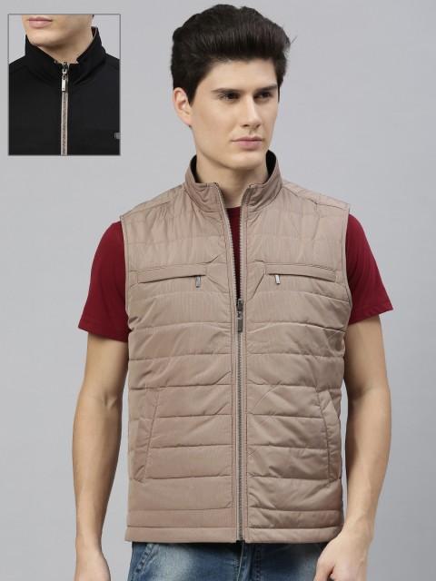 

Louis Philippe Men Beige Solid Padded Jacket