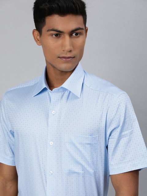 

Louis Philippe Men Blue Regular Fit Self Design Formal Shirt