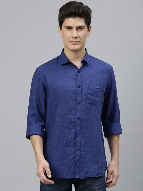 

Louis Philippe Sport Men Navy Blue Slim Fit Self Design Casual Shirt