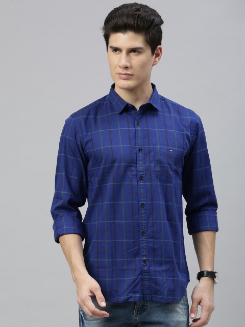 

Louis Philippe Sport Men Blue Slim Fit Checked Casual Shirt