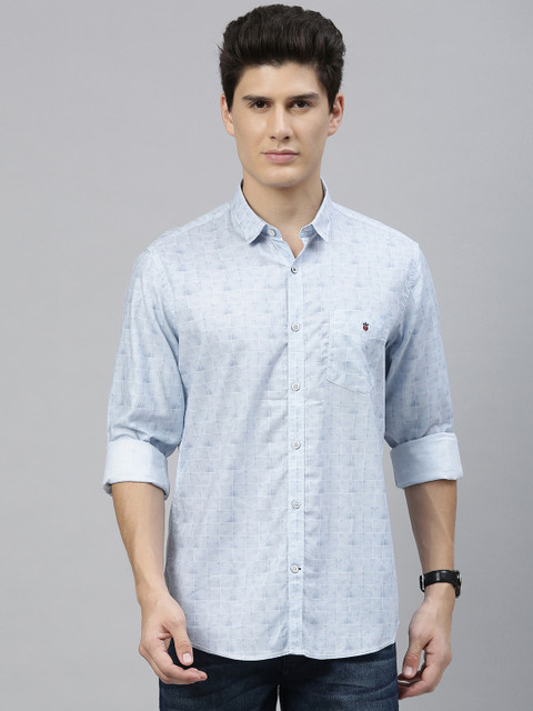 

Louis Philippe Sport Men Blue & White Slim Fit Checked Casual Shirt