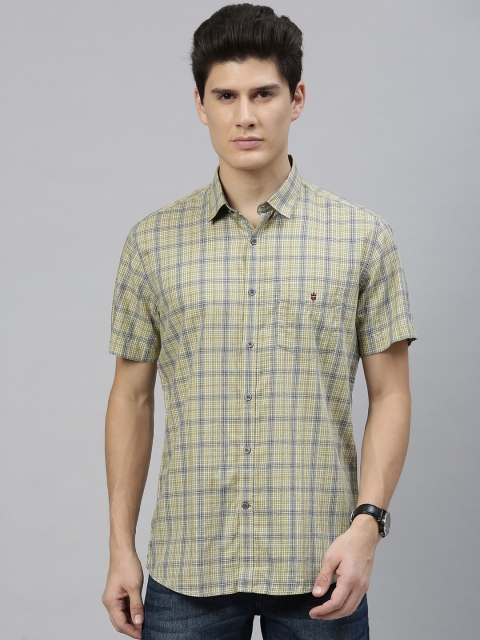 

Louis Philippe Sport Men Yellow & Grey Slim Fit Checked Casual Shirt