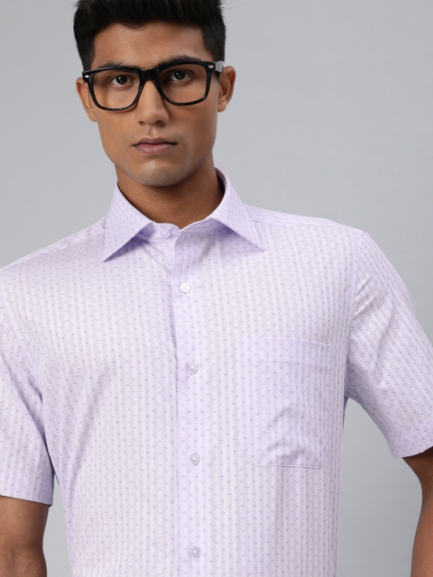 

Louis Philippe Men Lavender Regular Fit Printed Formal Shirt