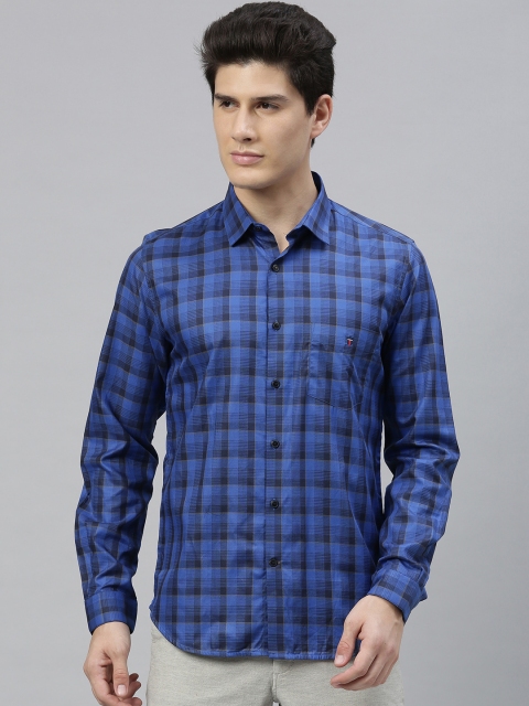 

Louis Philippe Sport Men Blue Super Slim Fit Checked Casual Shirt