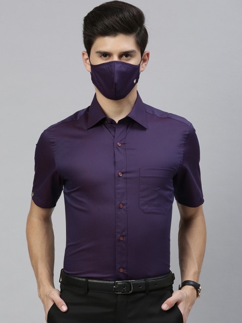 

Louis Philippe Men Purple Maroon Regular Fit Checked Formal Shirt