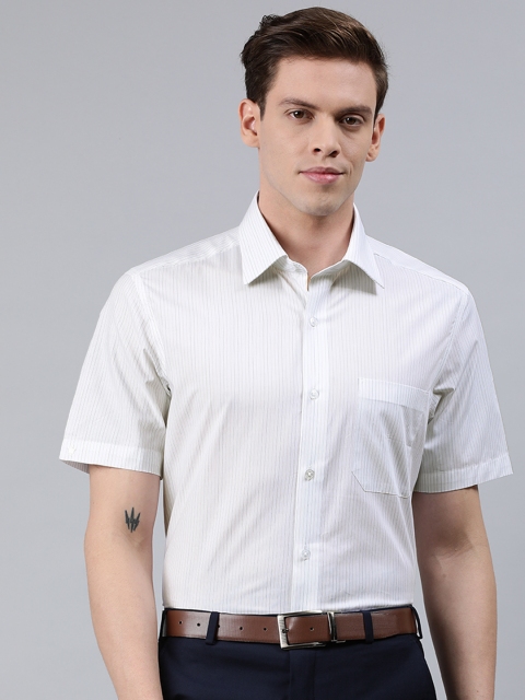 

Louis Philippe Men White & Black Regular Fit Striped Casual Shirt