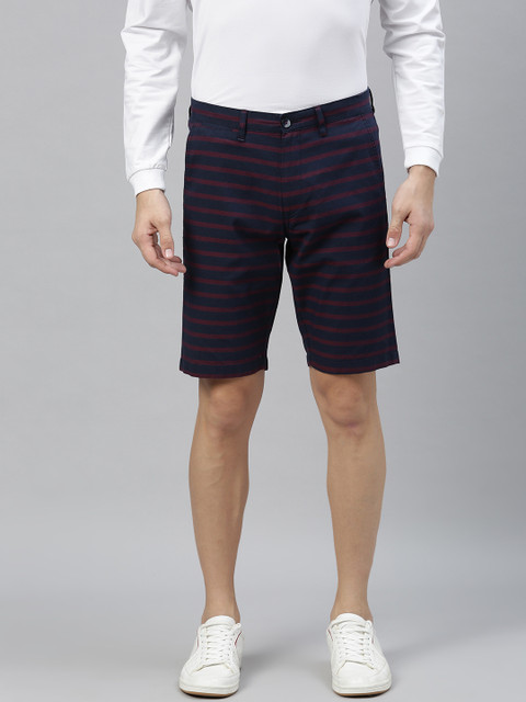 

Louis Philippe Sport Men Navy Blue Printed Slim Fit Regular Shorts
