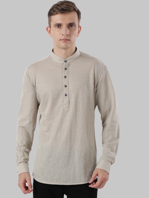 

Ethnix by Raymond Men Beige Solid Straight Kurta
