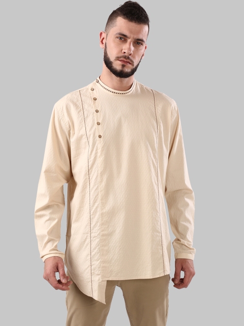 

Ethnix by Raymond Men Beige Asymmetric Kurta