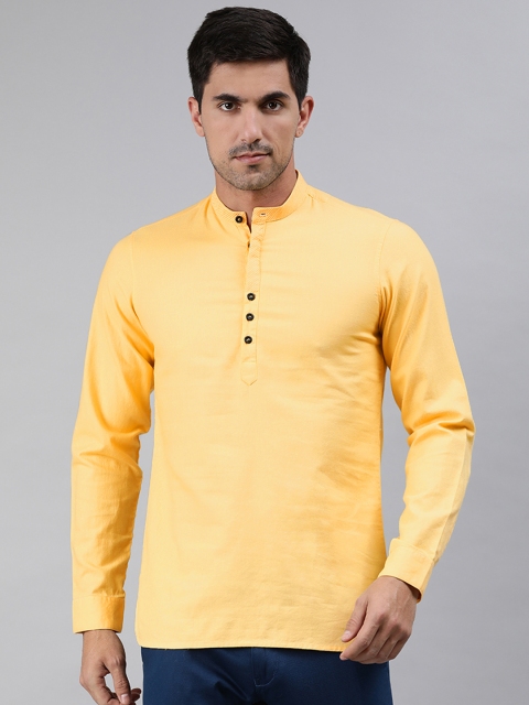 

Ethnix By Raymond Men Yellow Solid Kurta