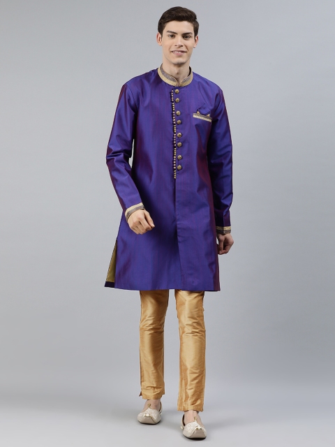 

Ethnix by Raymond Men Blue Solid Kurta with Trousers