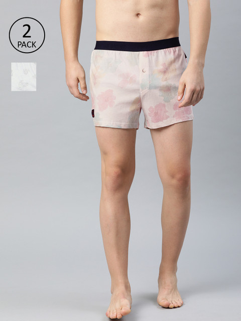 

THE BEAR HOUSE Men Pack of 2 Pink & Grey Knitted Boxers TBH-TROYE