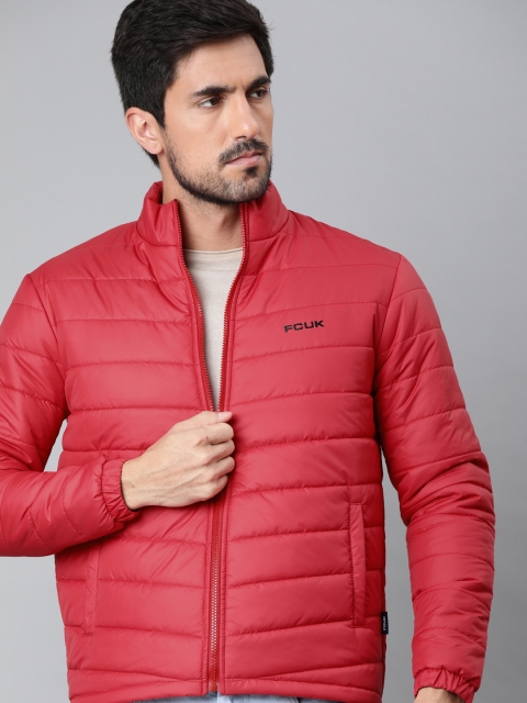 

French Connection Men Red Solid Puffer Jacket