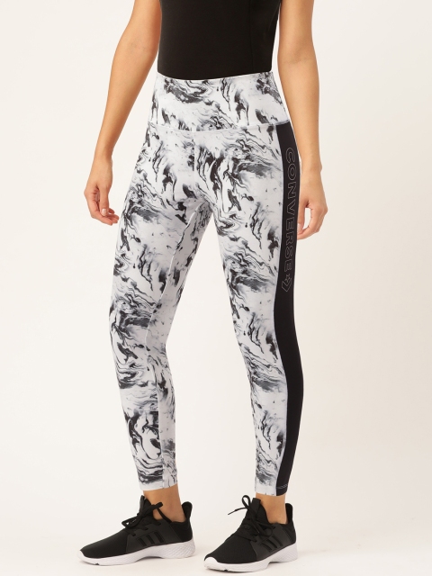

Converse Women White & Black Abstract Printed Side Striped Tights