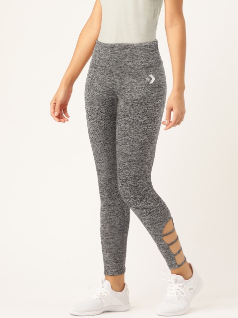 

Converse Women Grey Melange Solid Tights With Cut Out Detailing