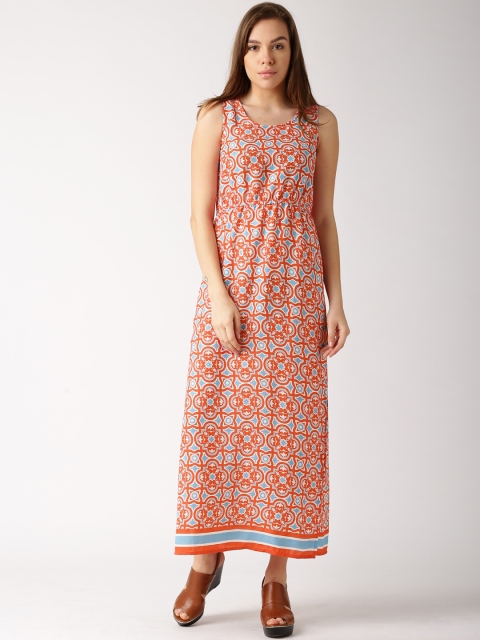 

DressBerry Orange Printed Maxi Dress